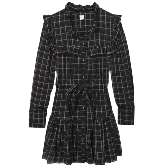 LA VIE DRAPEY PLAID RUFFLE DRESS - Picture 5 of 6